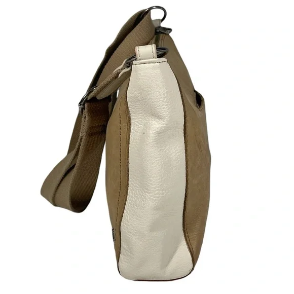 The Sak Camila Leather Multi Color Crossbody Handbag Purse Bag White Tan Brown - Picture 4 of 8